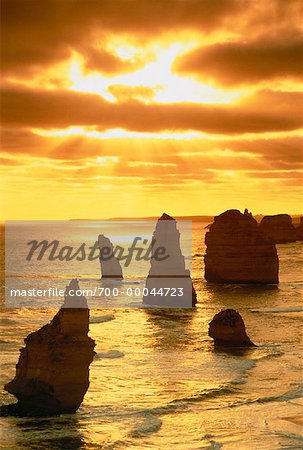 The Twelve Apostles on Great Ocean Road at Sunset Victoria, Australia