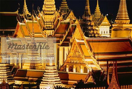 The Grand Palace and Wat Phra Keo At Night Bangkok, Thailand