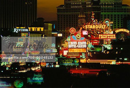 Las Vegas Strip bei Nacht Las Vegas, Nevada, USA