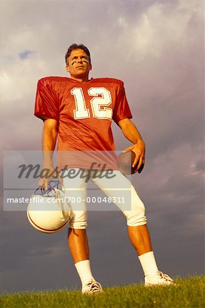 Portrait of Male Football Player Outdoors