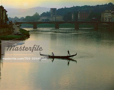 Gondoliers Florence, Toscane, Italie