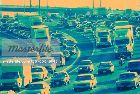 Traffic on Highway 401 Toronto, Ontario, Canada