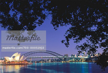 Sydney Opera House et le Harbour Bridge, à l'aube nouvelle-Galles du Sud, Australie