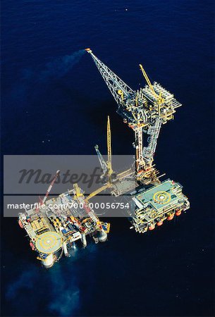 Aerial View of Guntong Offshore Oil Platform, Malaysia