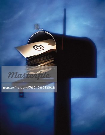 Envelopes with @ Symbol in Mailbox