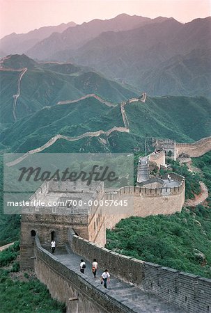 Überblick über die chinesische Mauer und die Landschaft, China