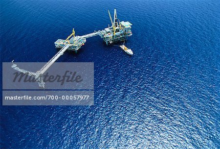 Aerial View of Offshore Gas Platform, Karteh, Malaysia