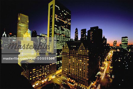 Paysage au crépuscule, Manhattan, New York City, New York, États-Unis
