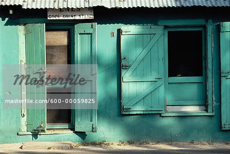 Blaue Storefront, New Providence, Bahamas, Caribbean