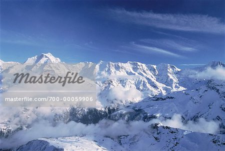 Vue d'ensemble du Mont Jungfrau et paysage région de Jungfrau, Suisse