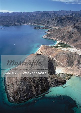 Luftbild von Conception Bay Playa Santispac, Baja California Mexiko