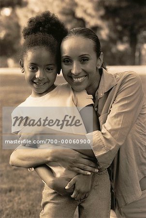 Portrait of Mother and Daughter Outdoors