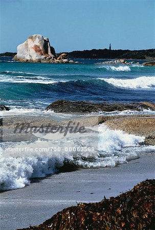Rocky Shoreline and Waves Mount William National Park Bay of Fires, Tasmania, Australia