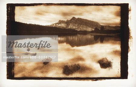 Mount Rundle and Reflection on Two Jack Lake, Banff National Park, Alberta, Canada