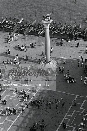 Aerial View of People at Molo Di San Marco Venice, Italy