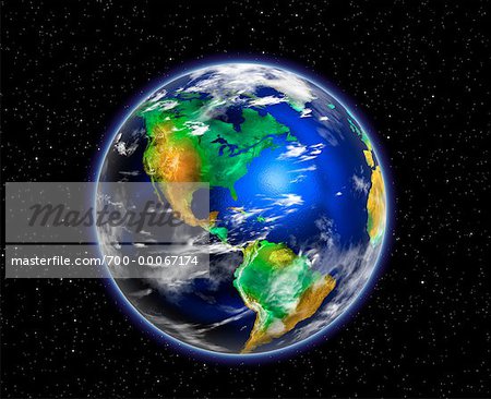 Globe North and South America