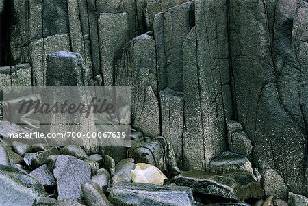 Stones and Cliff Face on Brier Island, Bay of Fundy Nova Scotia, Canada