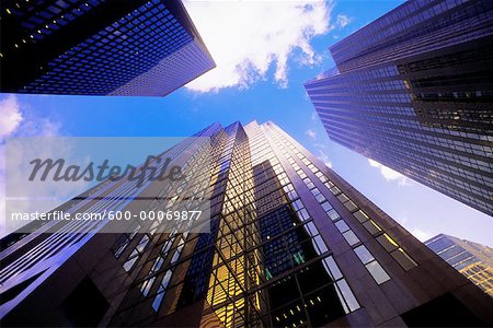 Looking Up at Office Towers and Sky