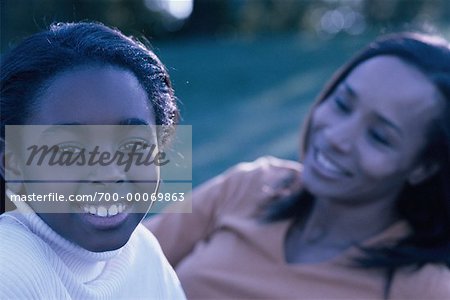 Portrait of Mother and Daughter Outdoors