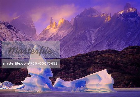 Iceberg in Grey Lake Torres Del Paine National Park Patagonia, Chile