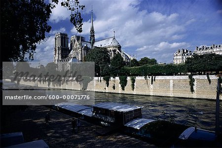 Notre Dame Cathedral and Seine River, Paris, France