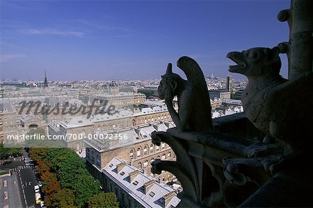 Überblick über die Stadt von der Kathedrale Notre Dame, Paris, Frankreich