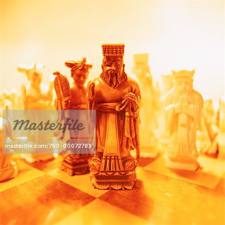 Close-Up of King and Queen on Chess Board