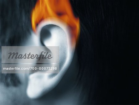 Close-Up of Burning Ear