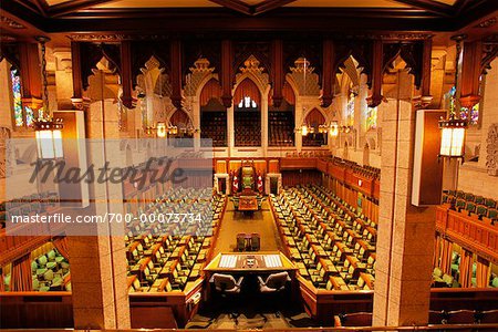Interior of House of Commons Ottawa, Ontario, Canada