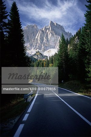 Road and Mt. Cristallo, Cortina, Italy