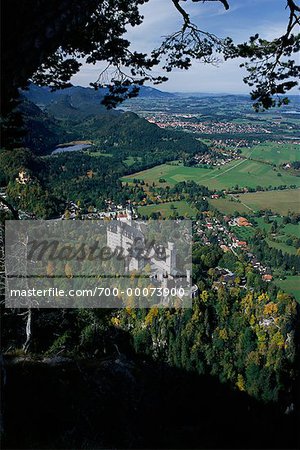 Château de Neuschwanstein et paysage Füssen, Allemagne