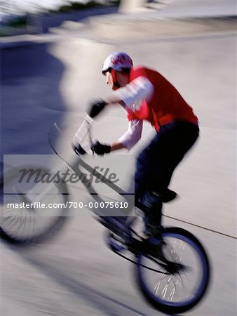 Blurred View of BMX Biker at Skatepark Toronto, Ontario, Canada