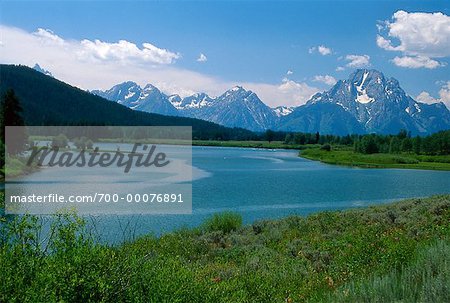 Lake, Trees and Mountains Grand Teton National Park Wyoming, USA