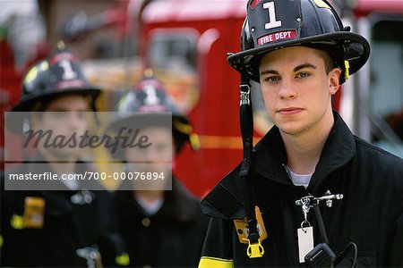 Portrait of Male Firefighter Outdoors