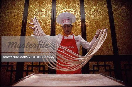 Chef Spinning Noodles at Peking Garden Restaurant Hong Kong