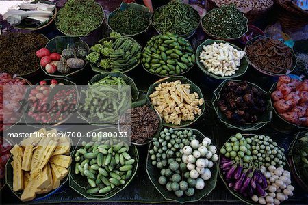 Vegetables in Pak Klong Market Bangkok, Thailand