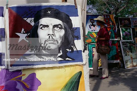 Che Guevara Painting at Art Market, Havana, Cuba