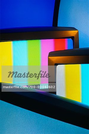 Television Screens with Color Test Patterns