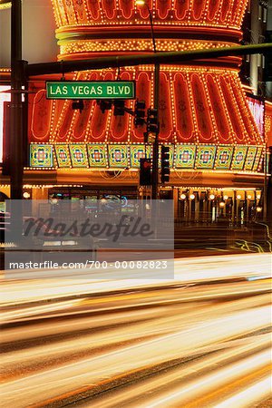 Las Vegas Boulevard and Light Trails Las Vegas, Nevada, USA
