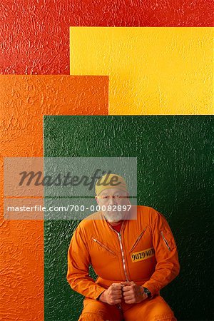 Portrait d'un homme en Prison vêtements