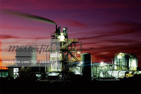 Reclamation Plant at Dusk Parker, Arizona, USA