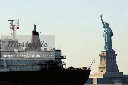Ship Passing Statue of Liberty New York, New York, USA