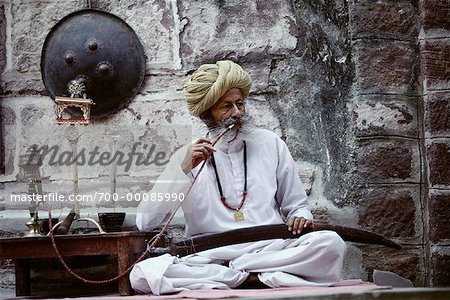Mature Man in Meherangarh Fort Jodhpur, Rajasthan, India