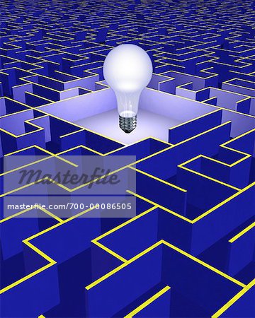 Maze with Lightbulb in Center