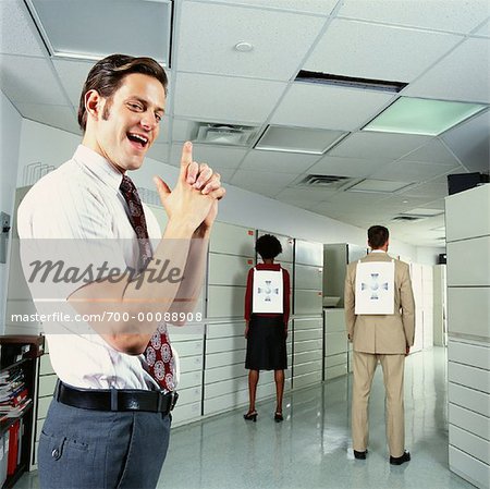 Businessmen and Businesswoman in Office with Targets