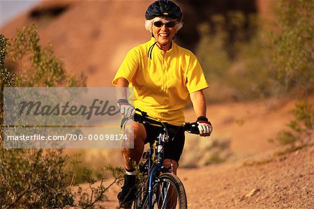 Portrait of Woman Mountain Biking