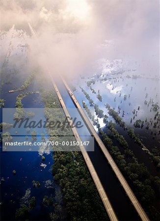 Aerial of Interstate 10, Atchafalaya Basin, Henderson, Louisiana, USA