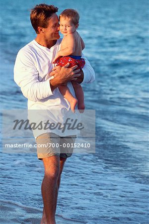 Father and Son at the Beach