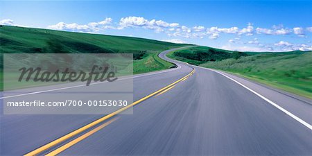 Curved Road Through Countryside