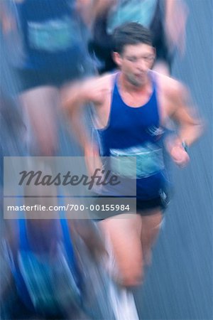 Man Running in Marathon